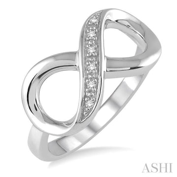 Silver Infinity Shape Diamond Ring